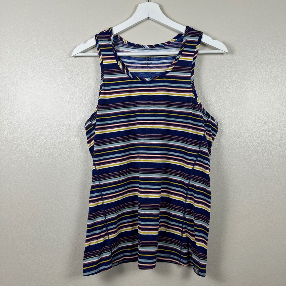 Title Nine Women's M Matahari Tank Top Multi-Color Striped Racerback